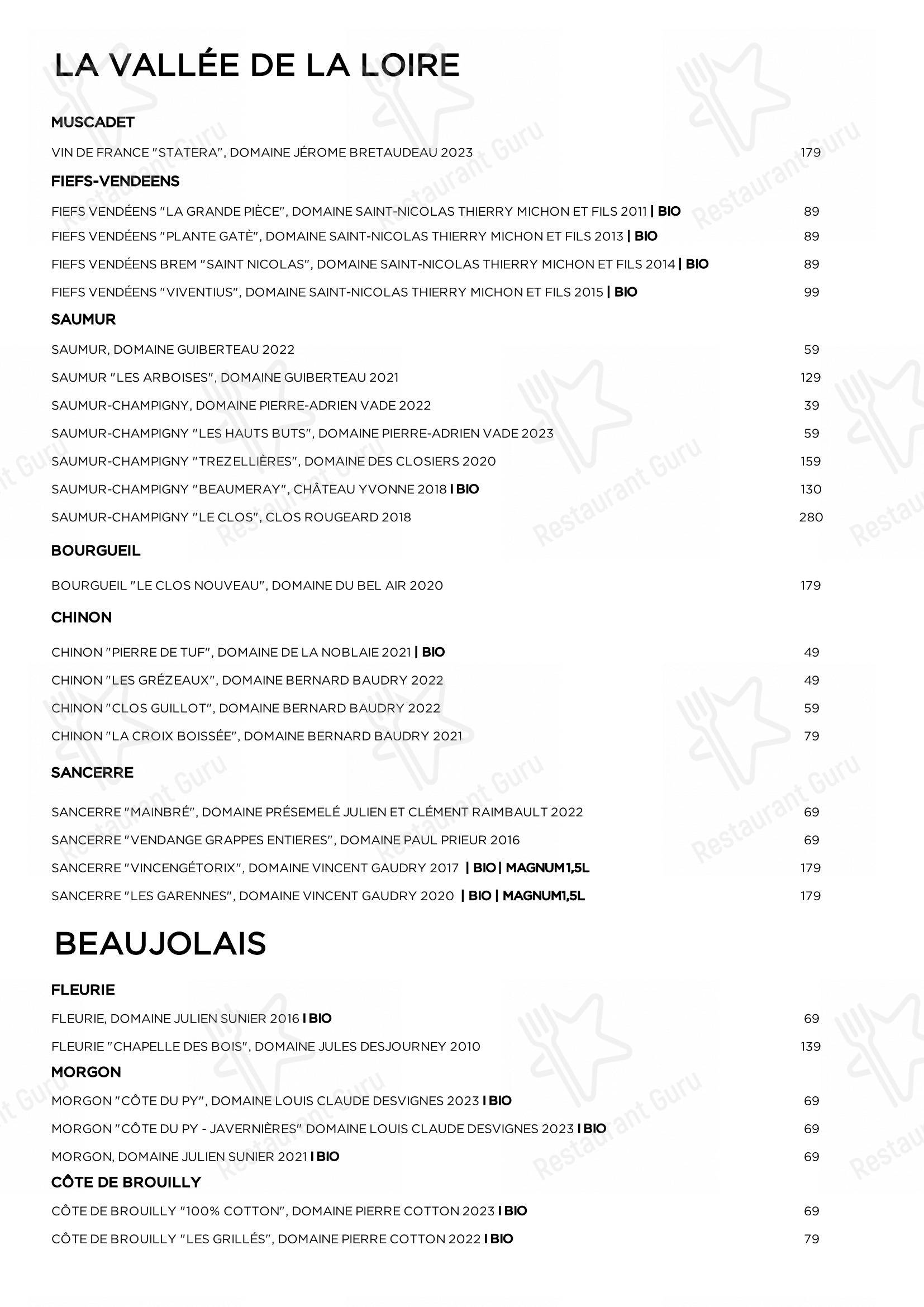 Коктейльная карта pour Restaurant Brigitte restaurant