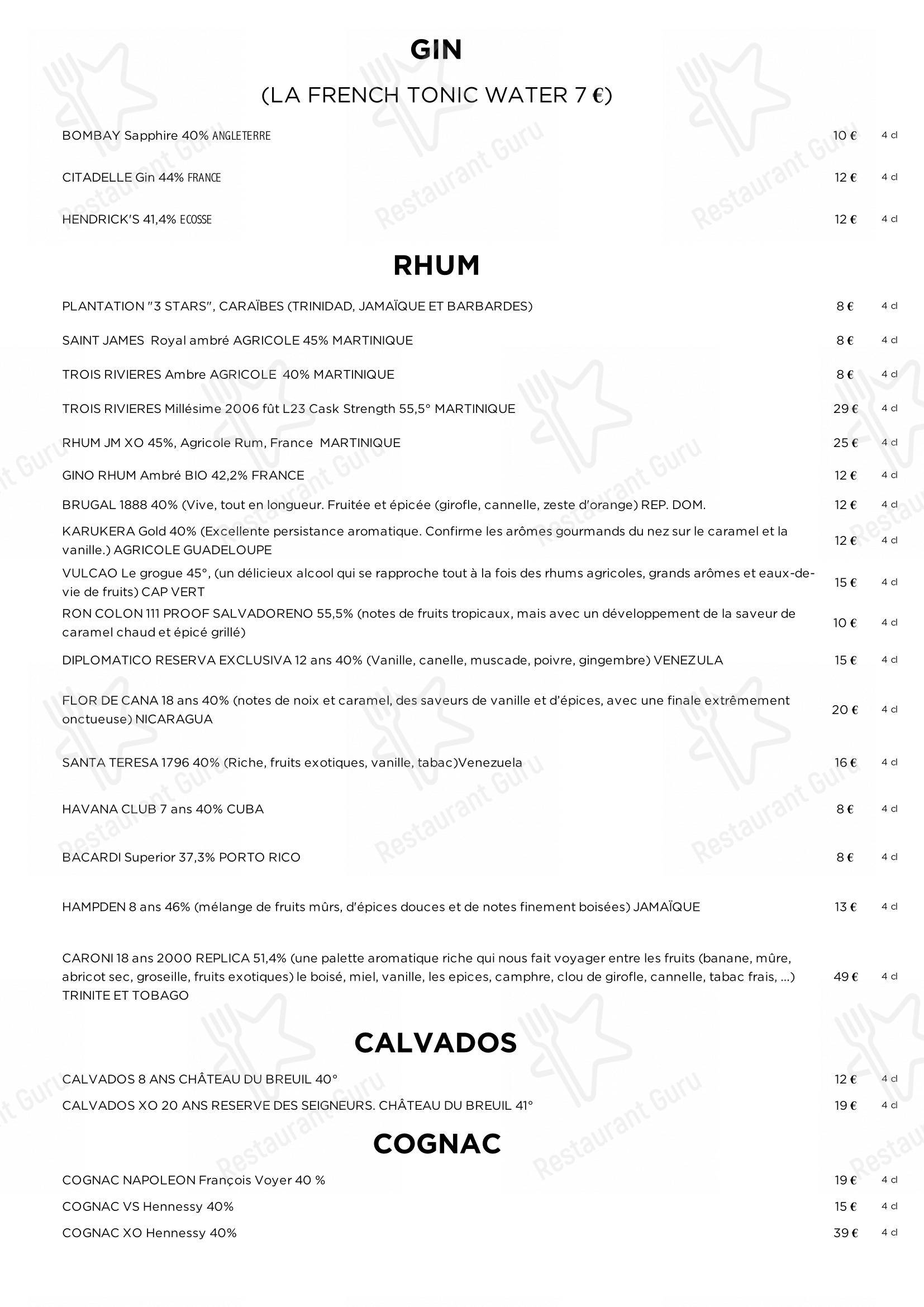 Restaurant Brigitte dans Paris - Основное меню