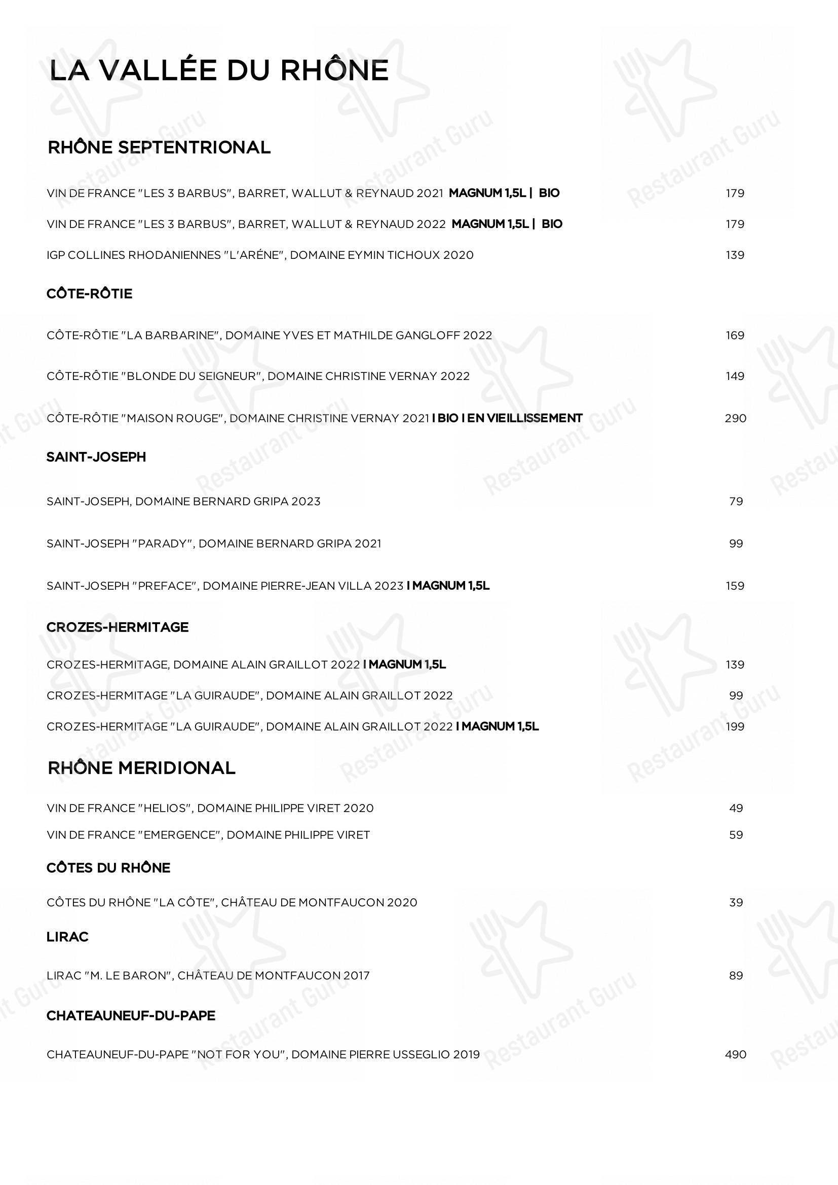 Коктейльная карта pour Restaurant Brigitte restaurant