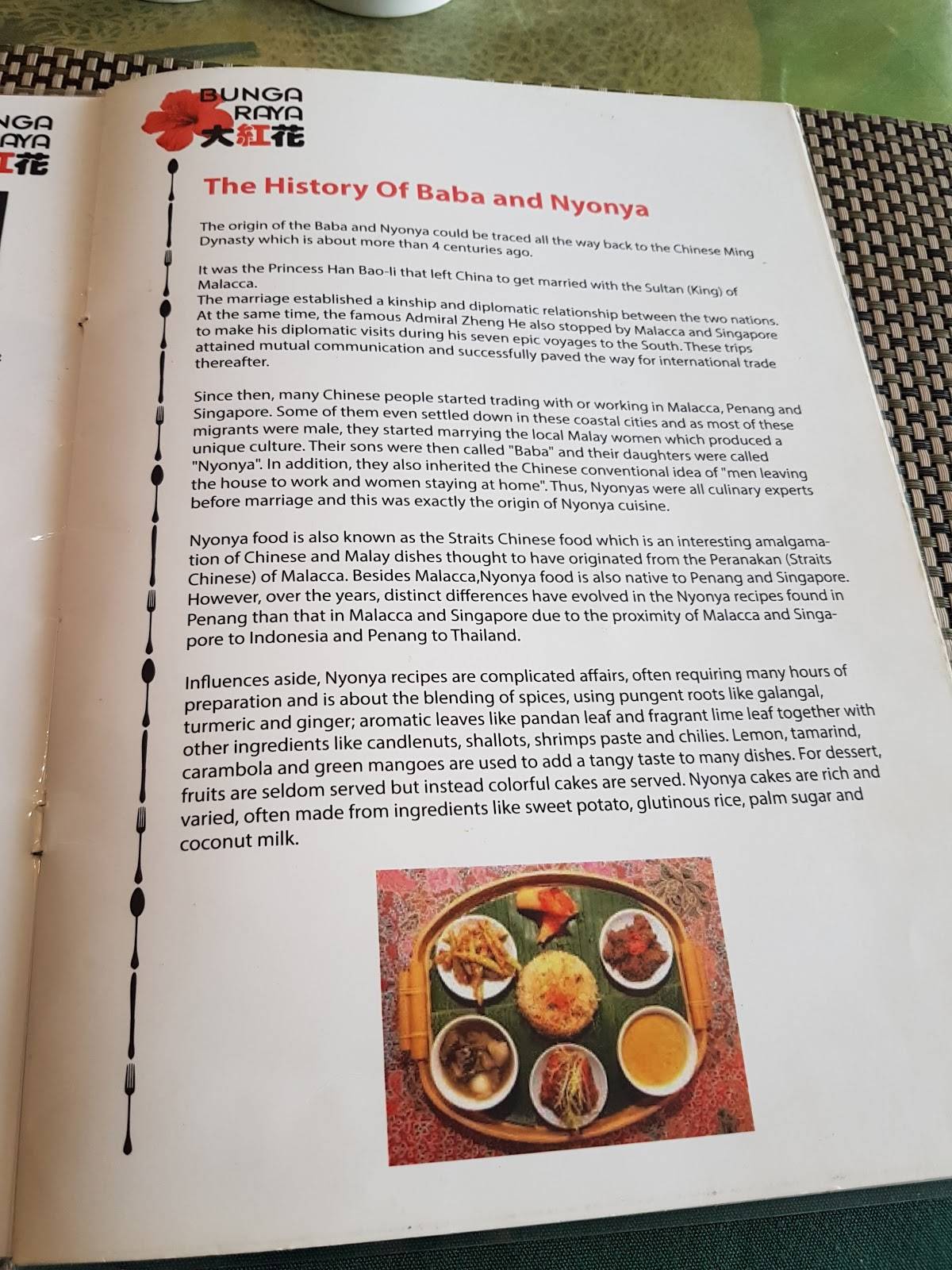 Menu At Bunga Raya Restaurant, Auckland