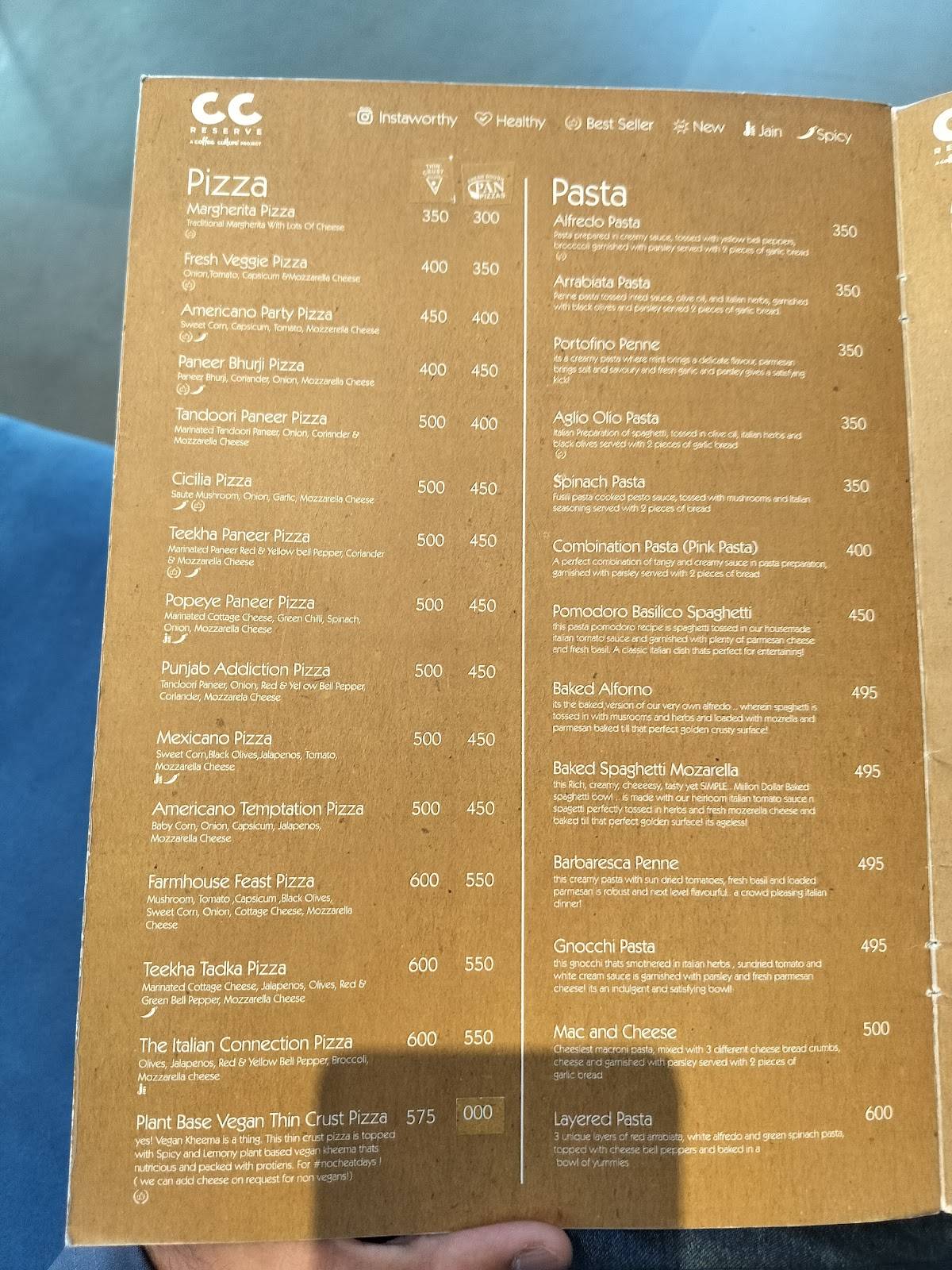 CC Reserve menu