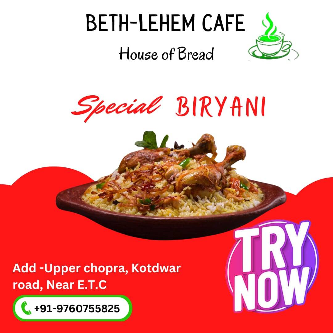 Cafe Beth-lehem menu