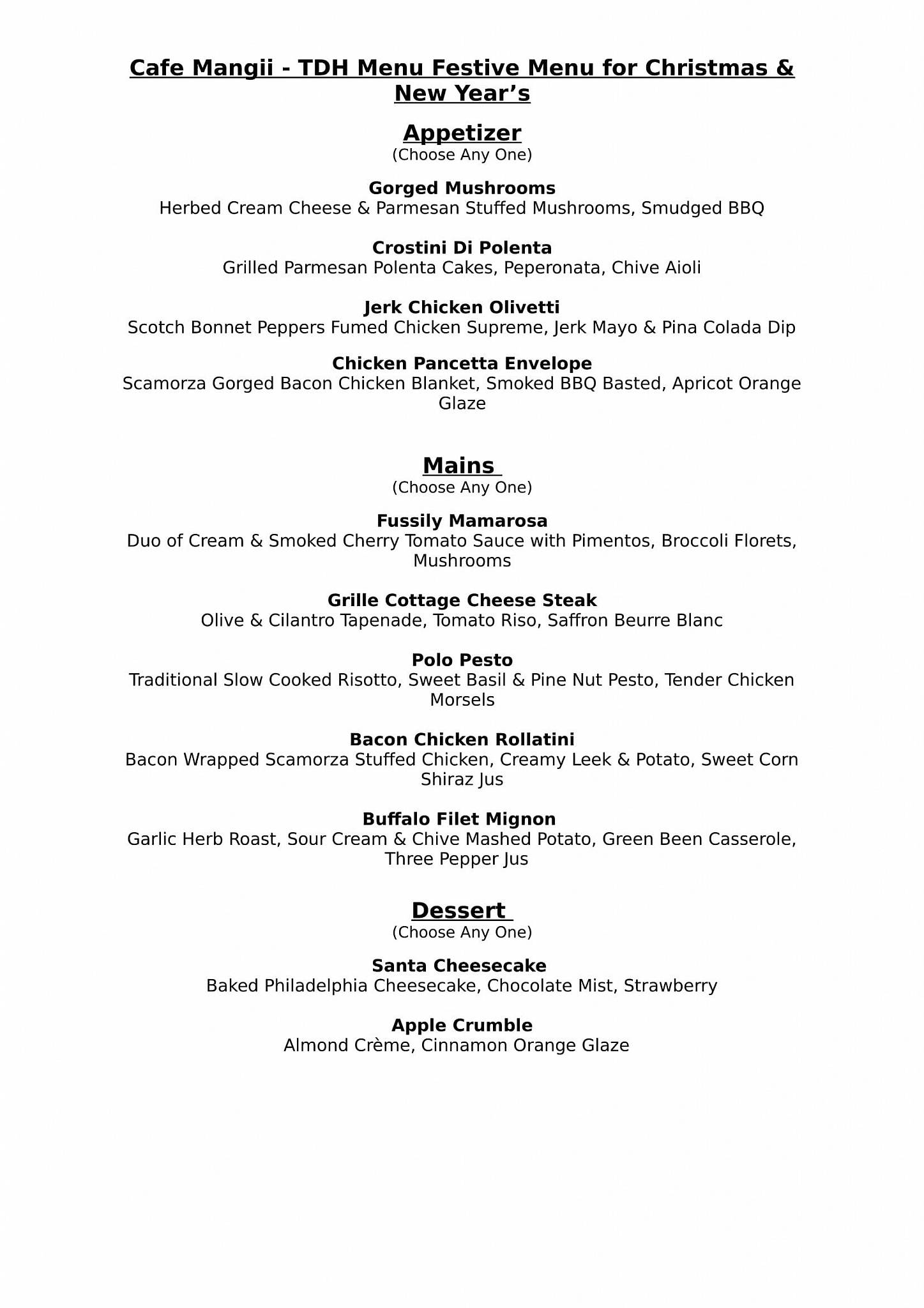 Cafe Mangii powai menu