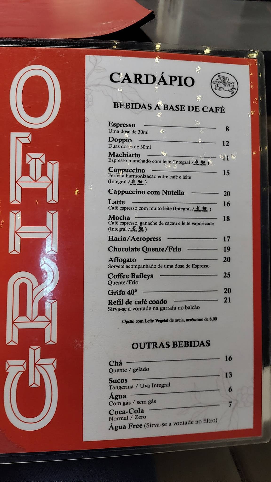 Cafeteria - Grifo Café cardápio