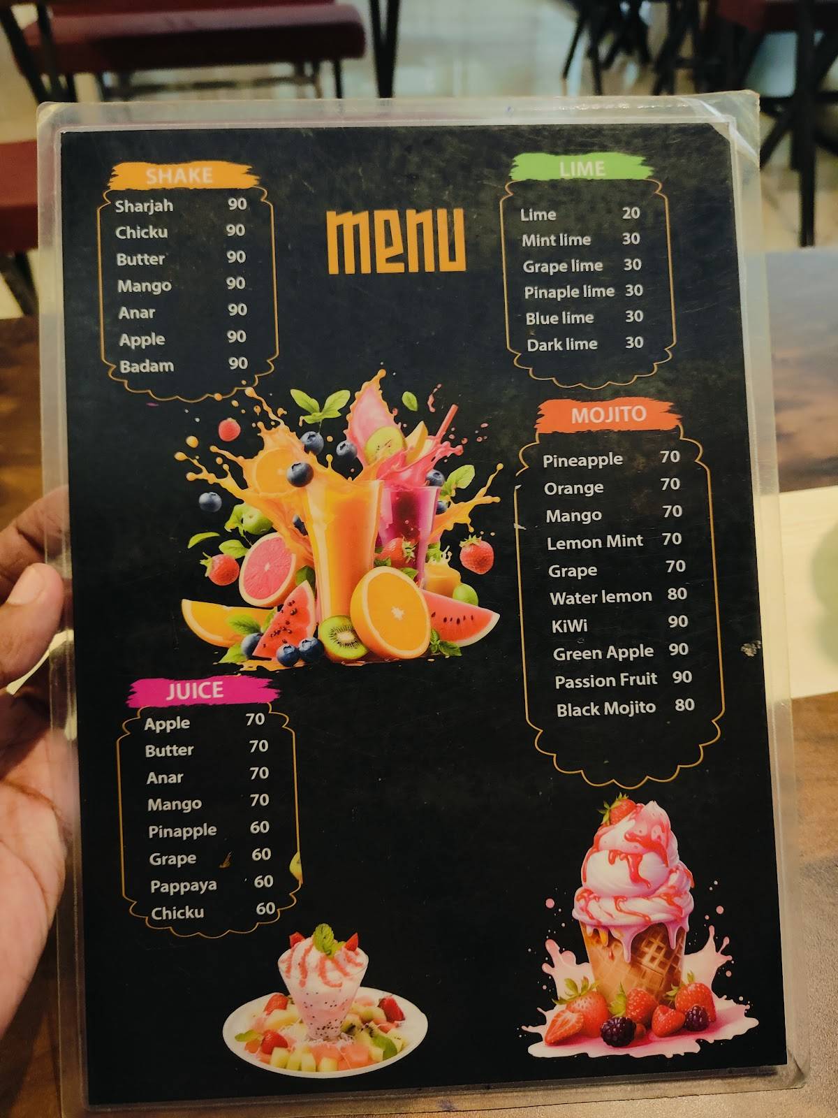 Calicut Cafeteria menu