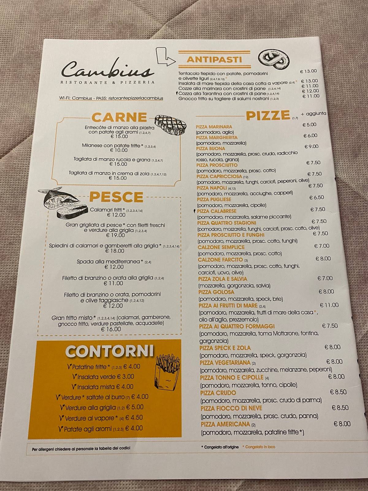 Menu di Cambius 
