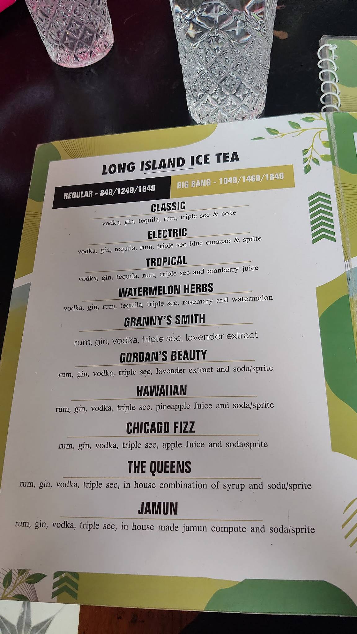 Cantino menu