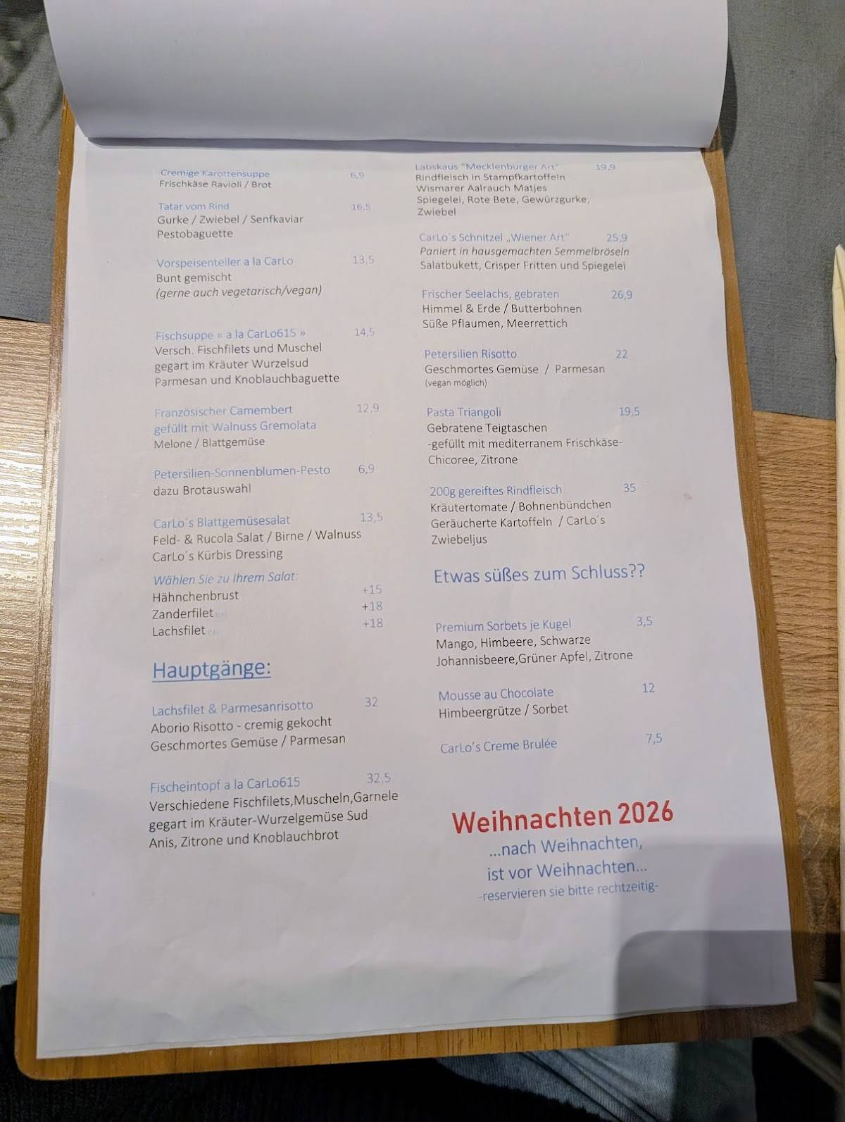 Menu de Restaurant CarLo615