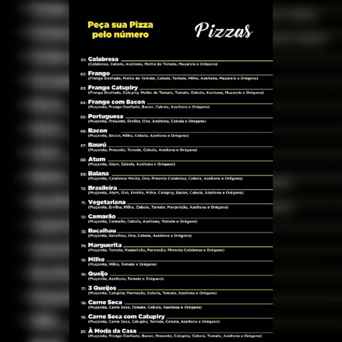 Casa Da Pizza cardápio
