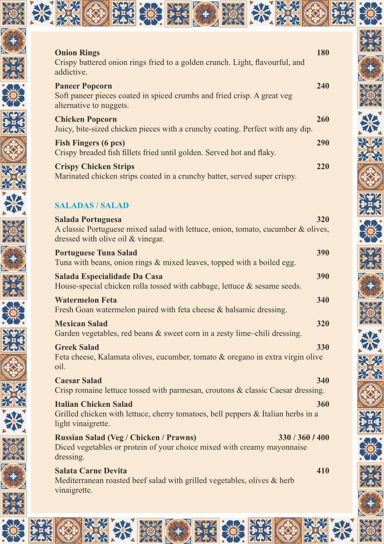 Casa Portuguesa Restaurante menu