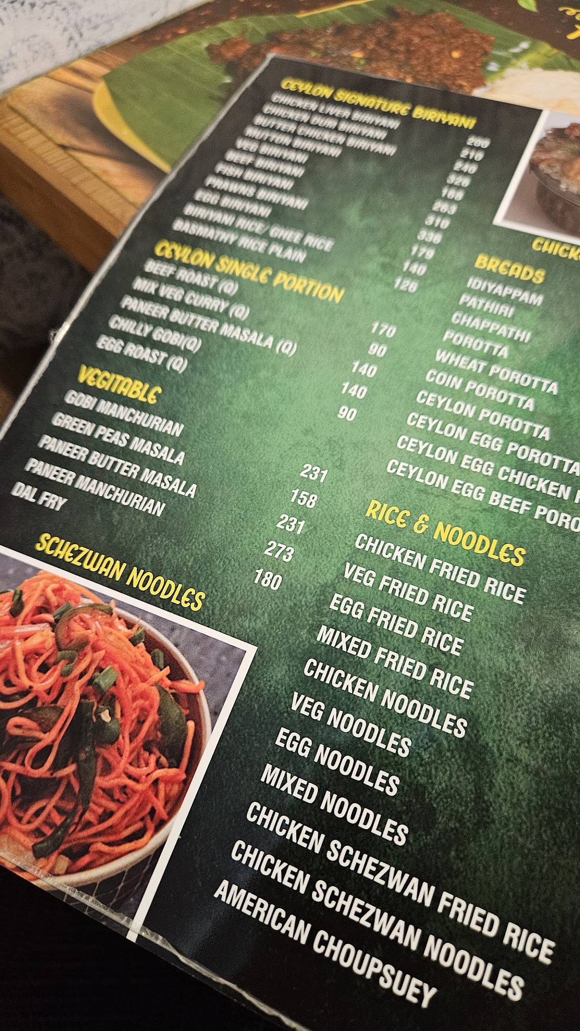 Ceylon Bake House - Muvattupuzha menu