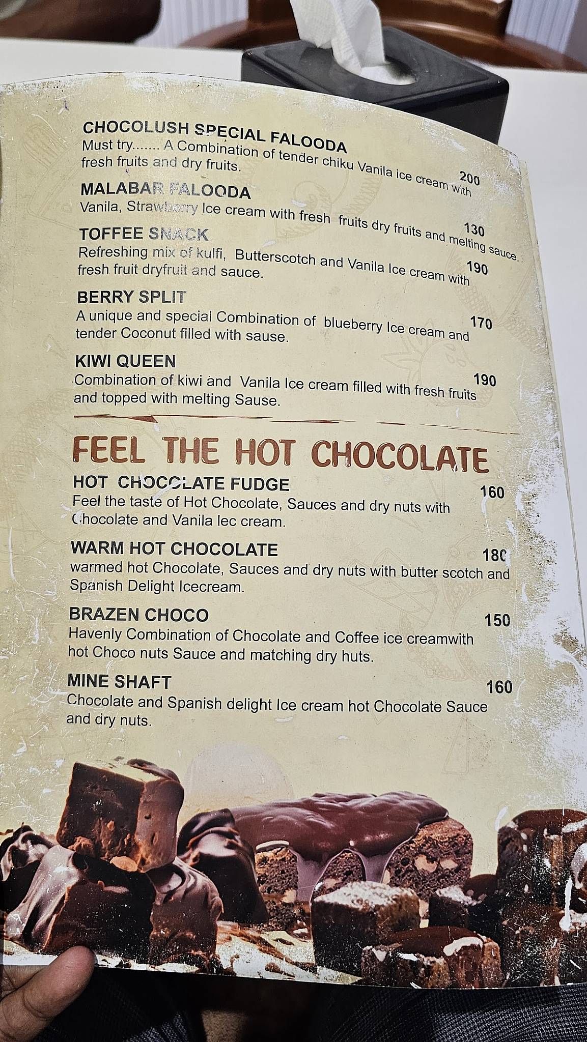 Choco Lush menu