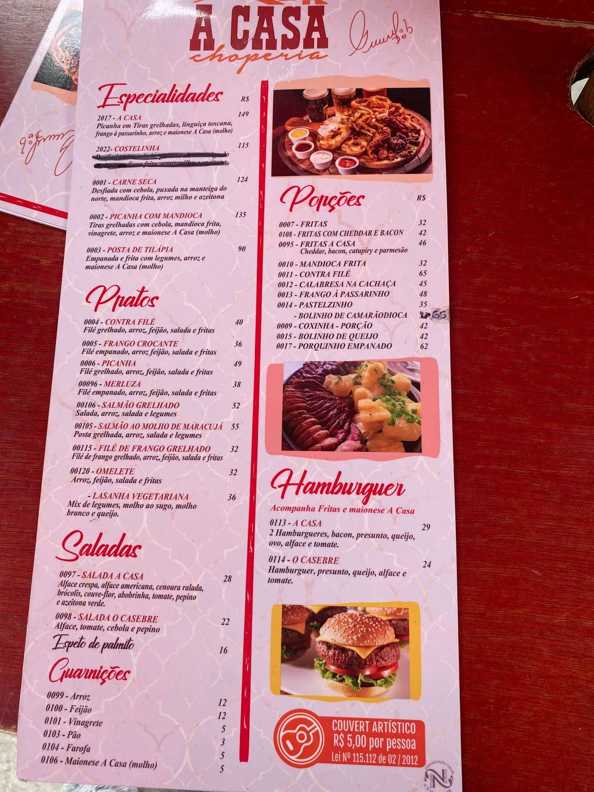 Chopperia A Casa cardápio