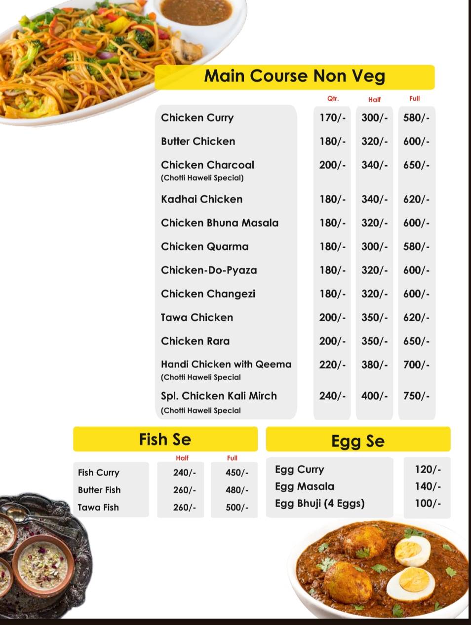 Choti Haweli Veg And Non-veg menu