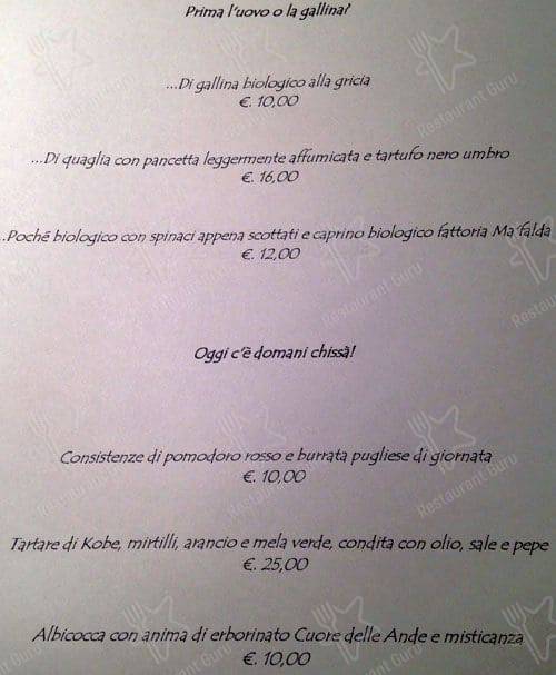 Menu di cucinAtipica osteria creativa 