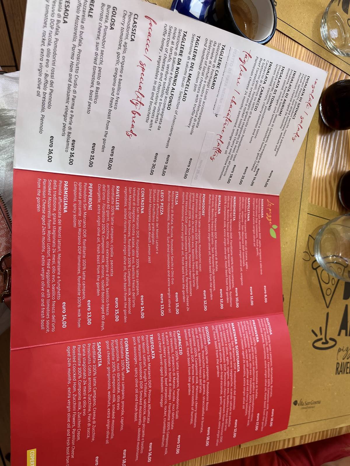 Menu di Da Nonno Alfonso 