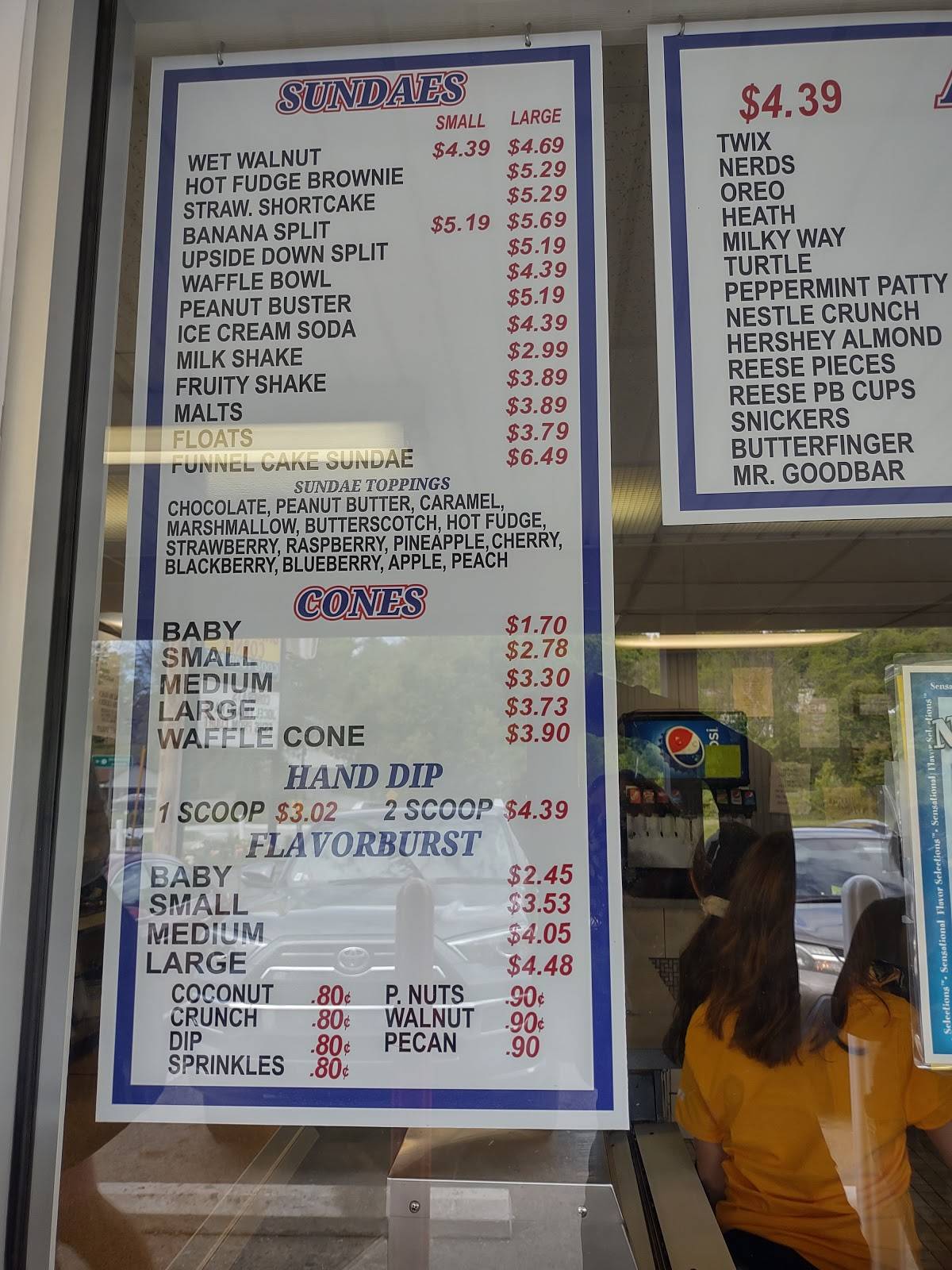Menu at Dairy Creme Corner restaurant, Fairmont