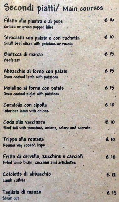 Menu di Domenico dal 1968 