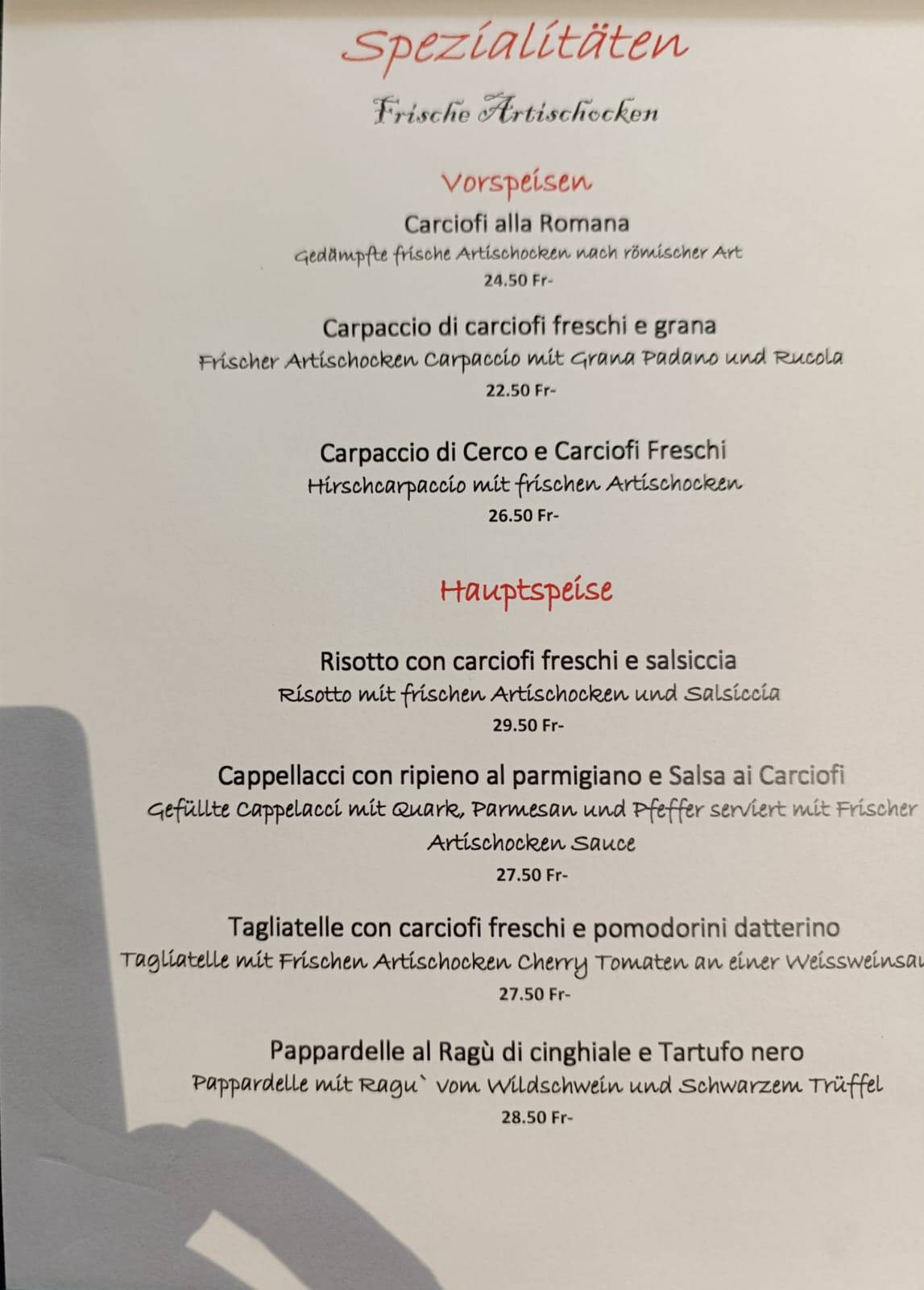 Menu di Doppio Gusto 