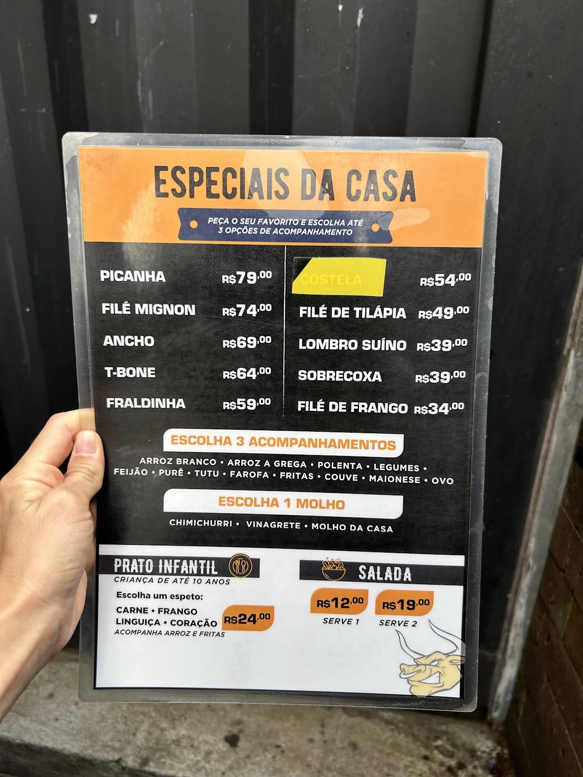 Espeto Posto cardápio