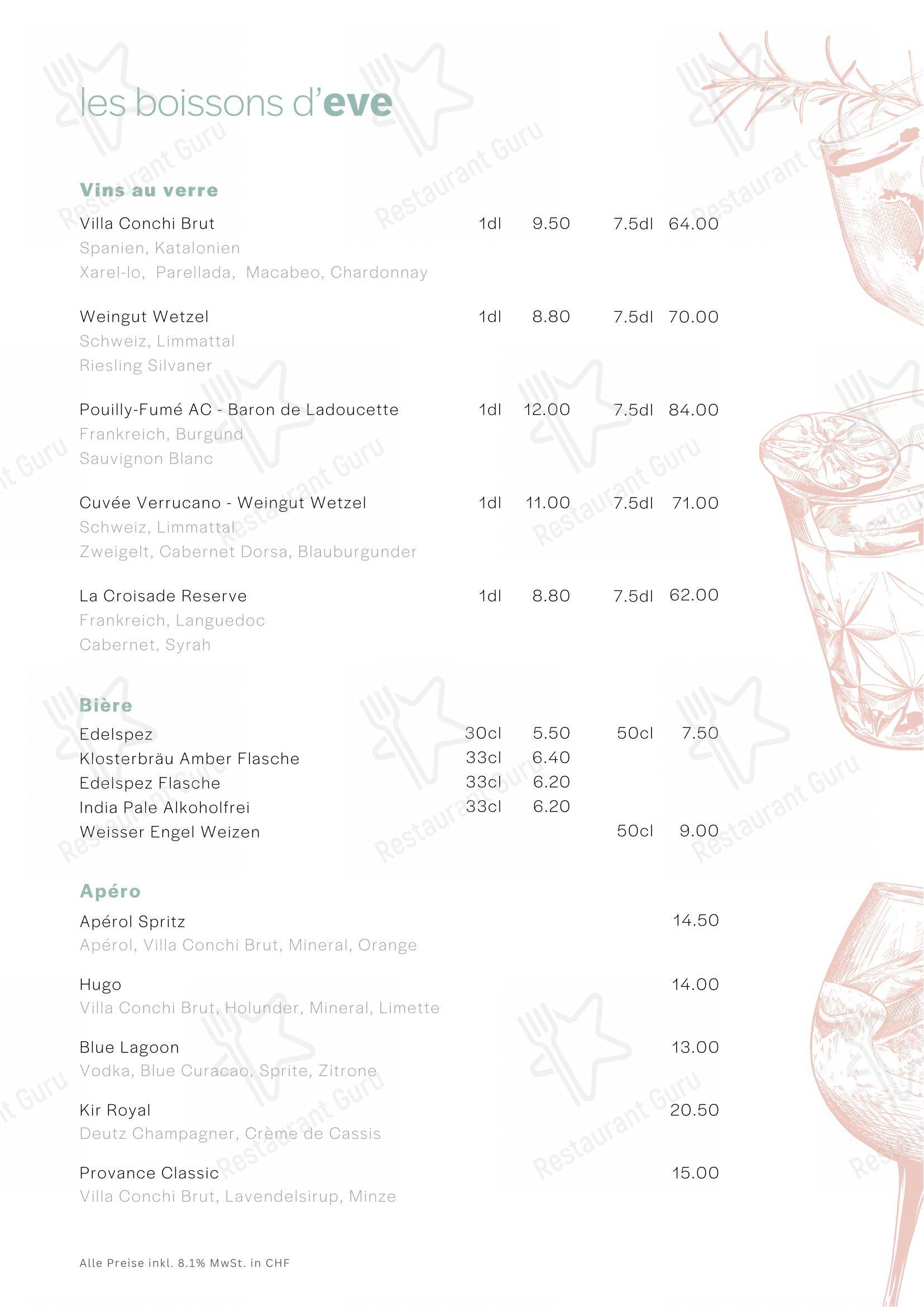 Menu di Eve's Kitchen - Menu