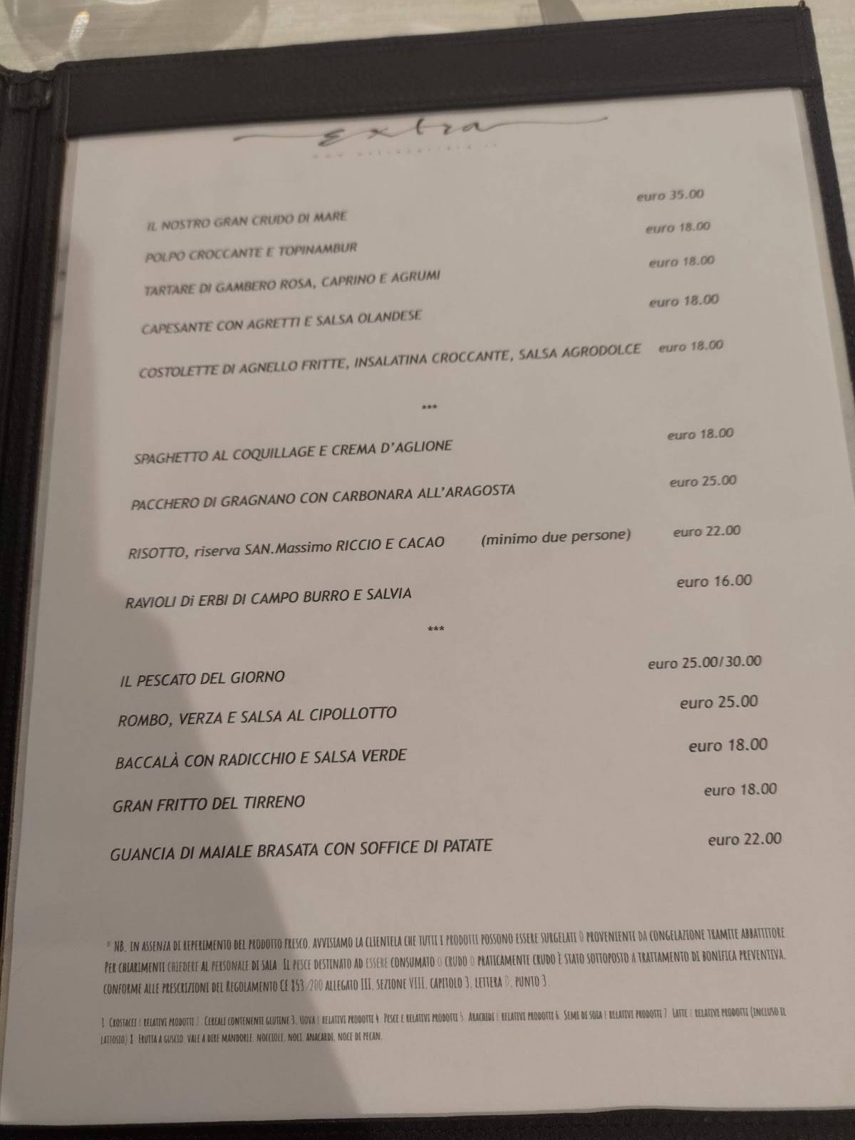 Menu di Extra 