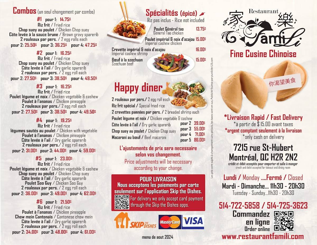 Menu de Restaurant FamiLi