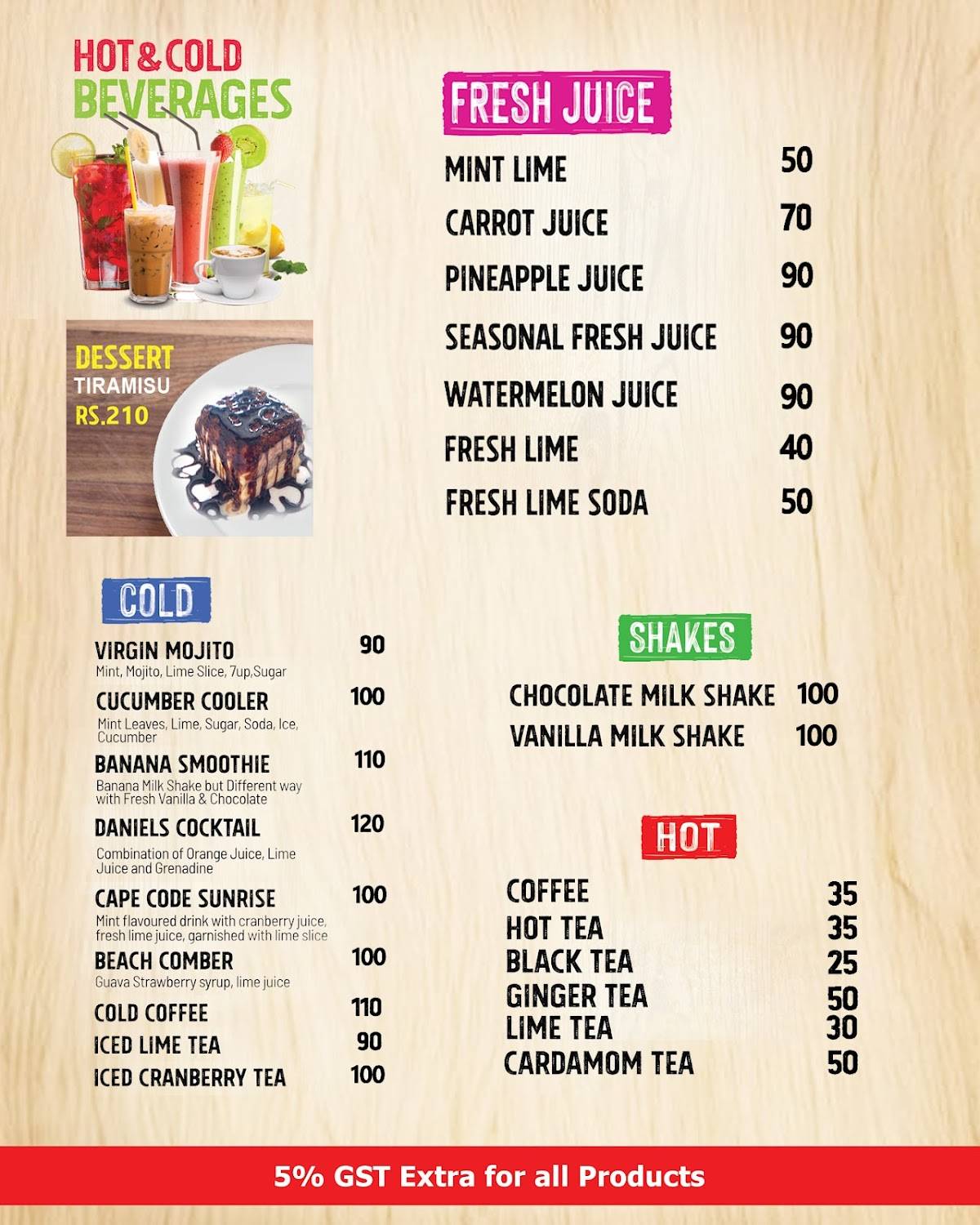 Favourite Pizza menu