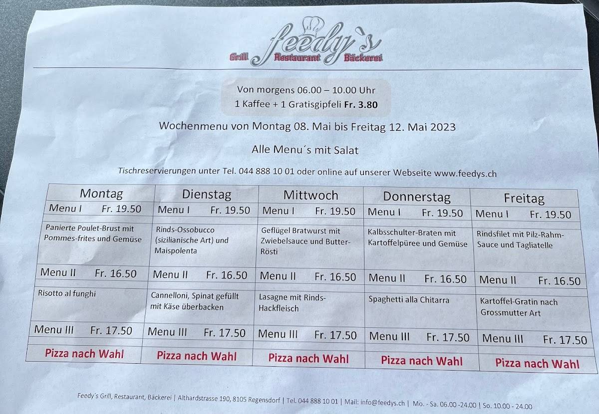Menu di Feedy's 
