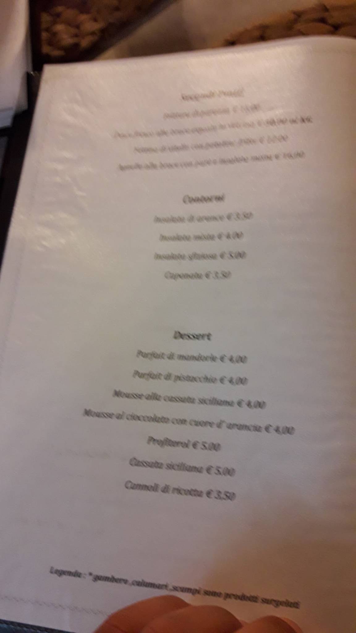 Menu di Forra Bonu 