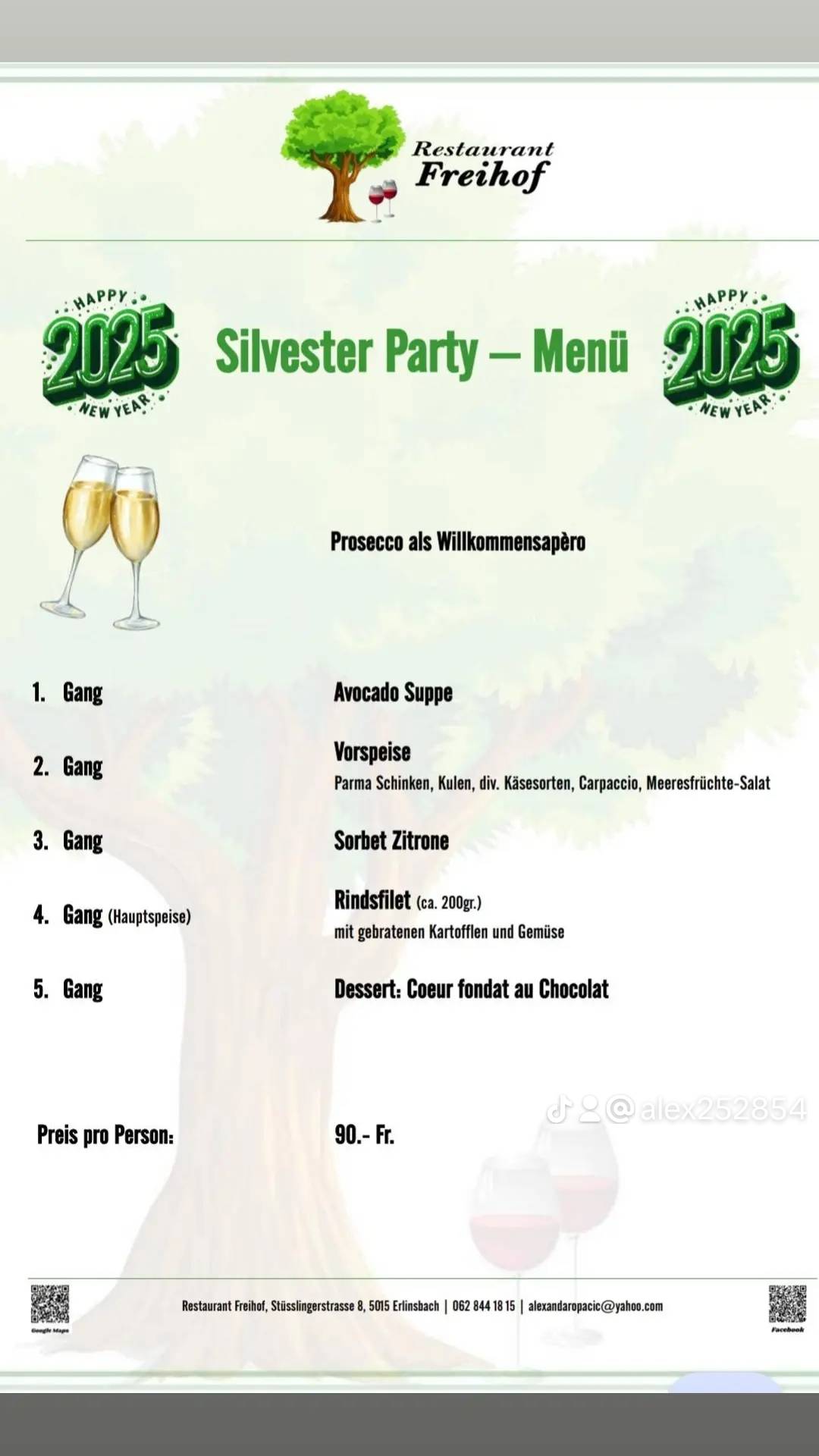 Menu di Restaurant Freihof 