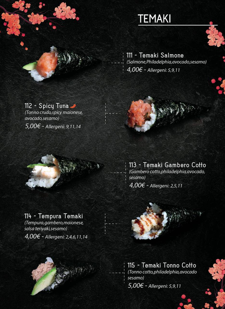 Menu di Ristorante Giapponese Fujisan 