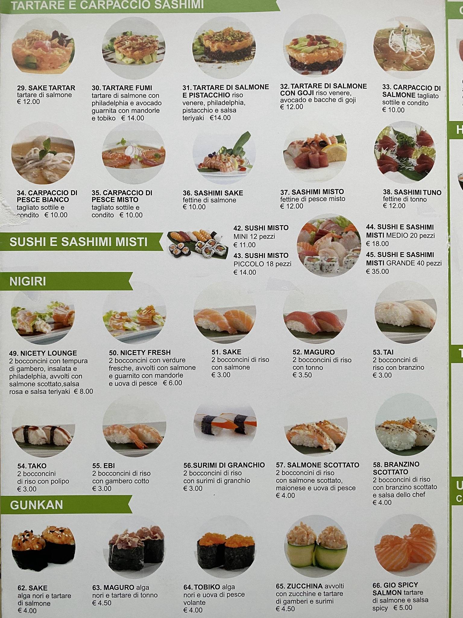 Menu di Fumi - Ristorante Cinese Giapponese - Castellamonte 