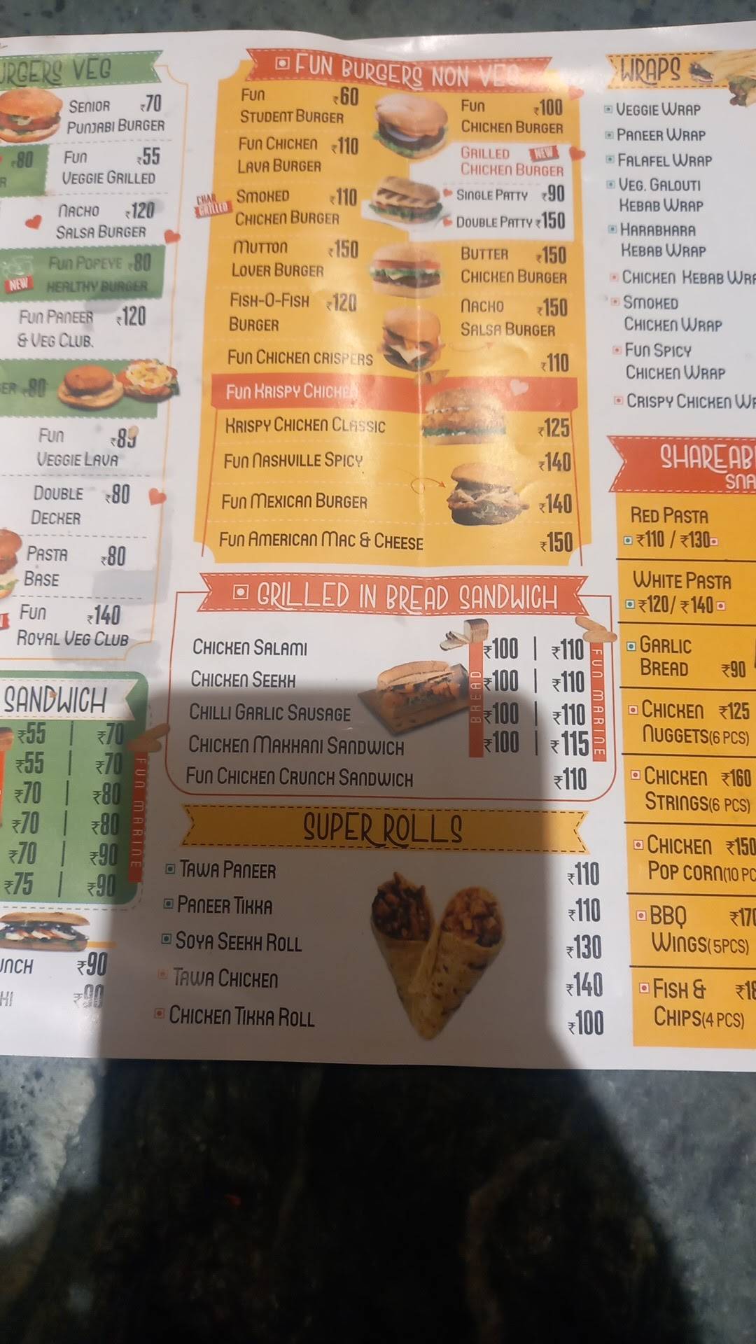 Fun Byte - Sandwich & Burger Shop menu