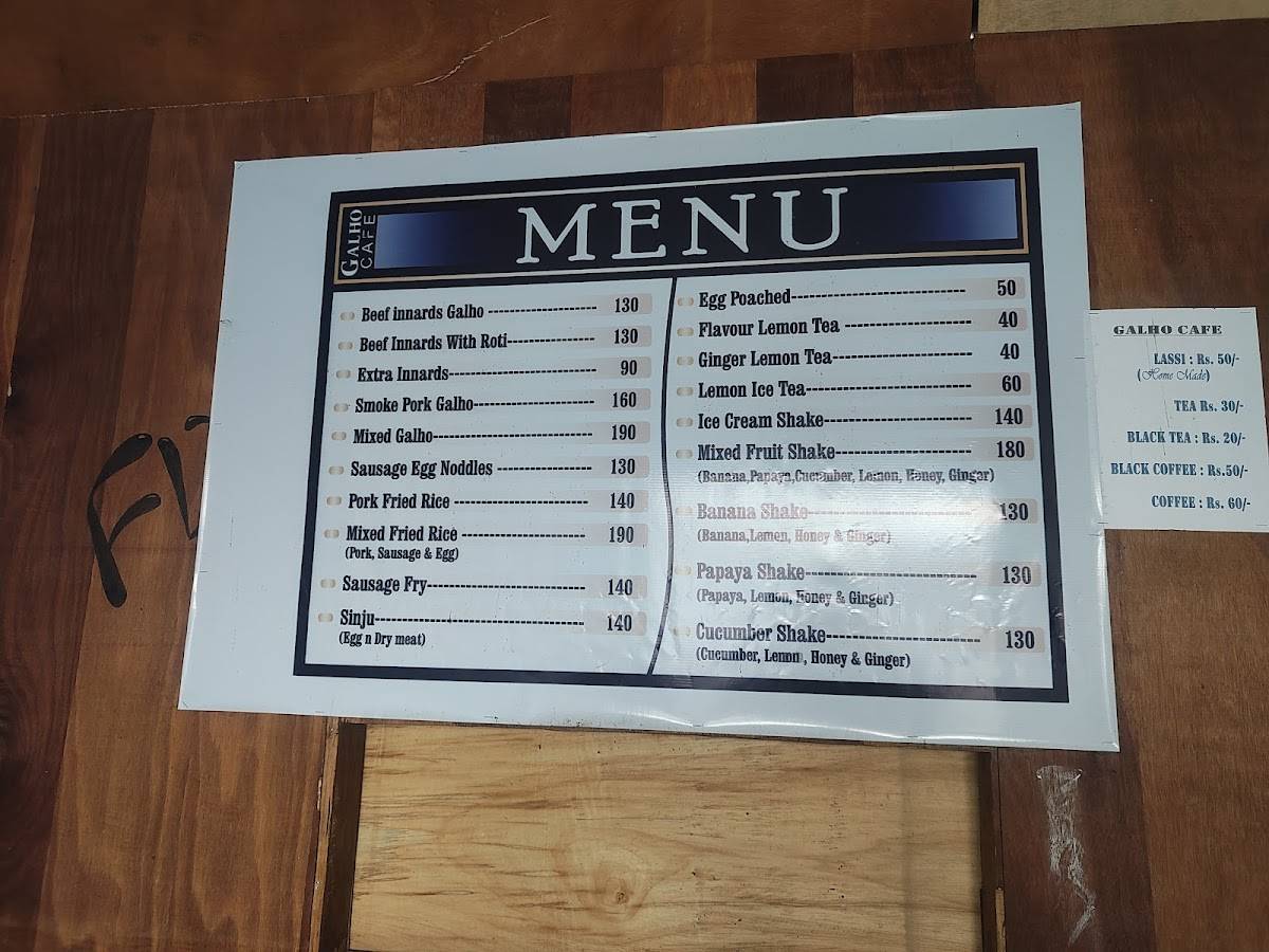 Galho Cafe menu
