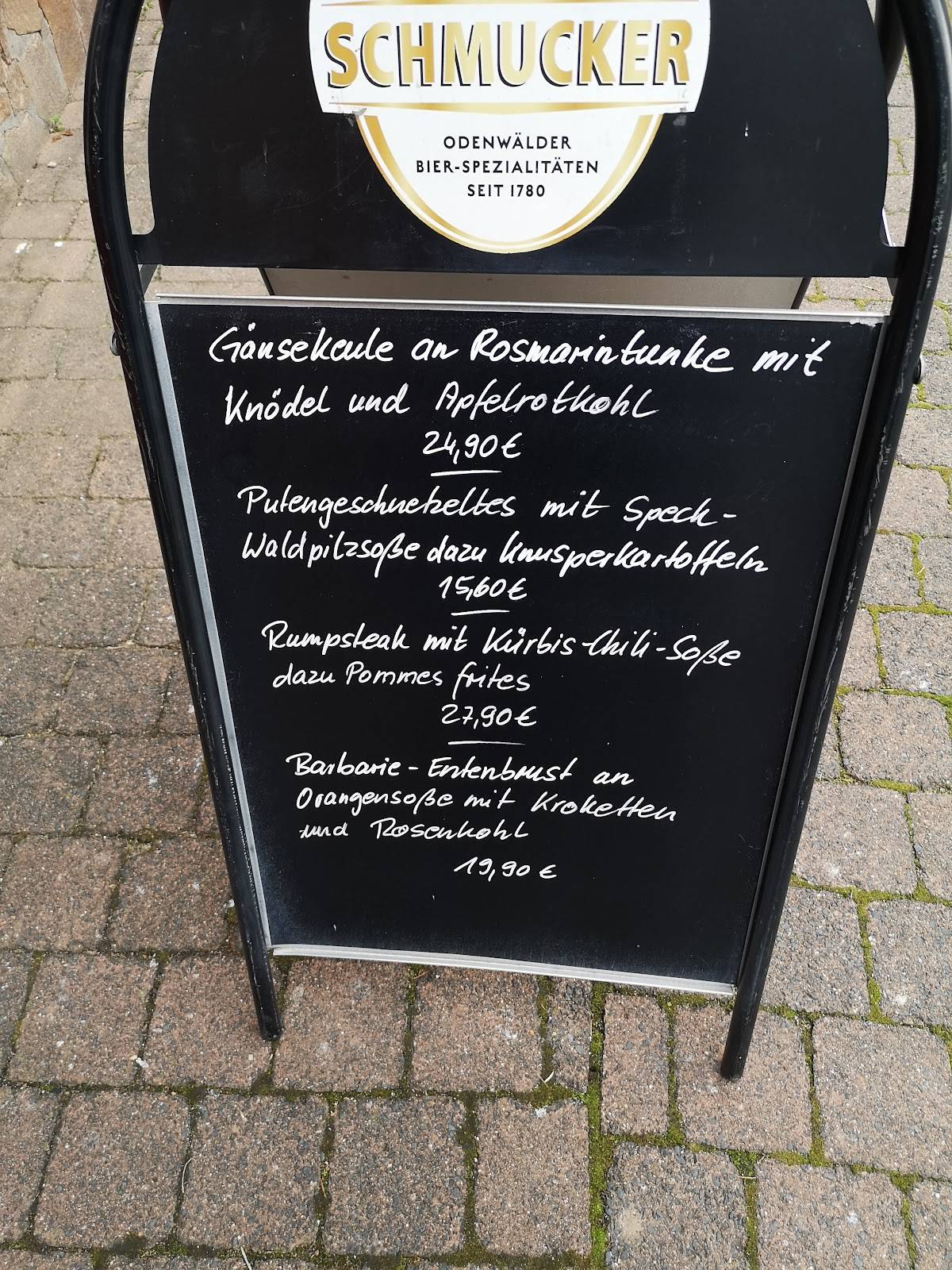 Gaststätte Brauerei Etzel Speisekarte