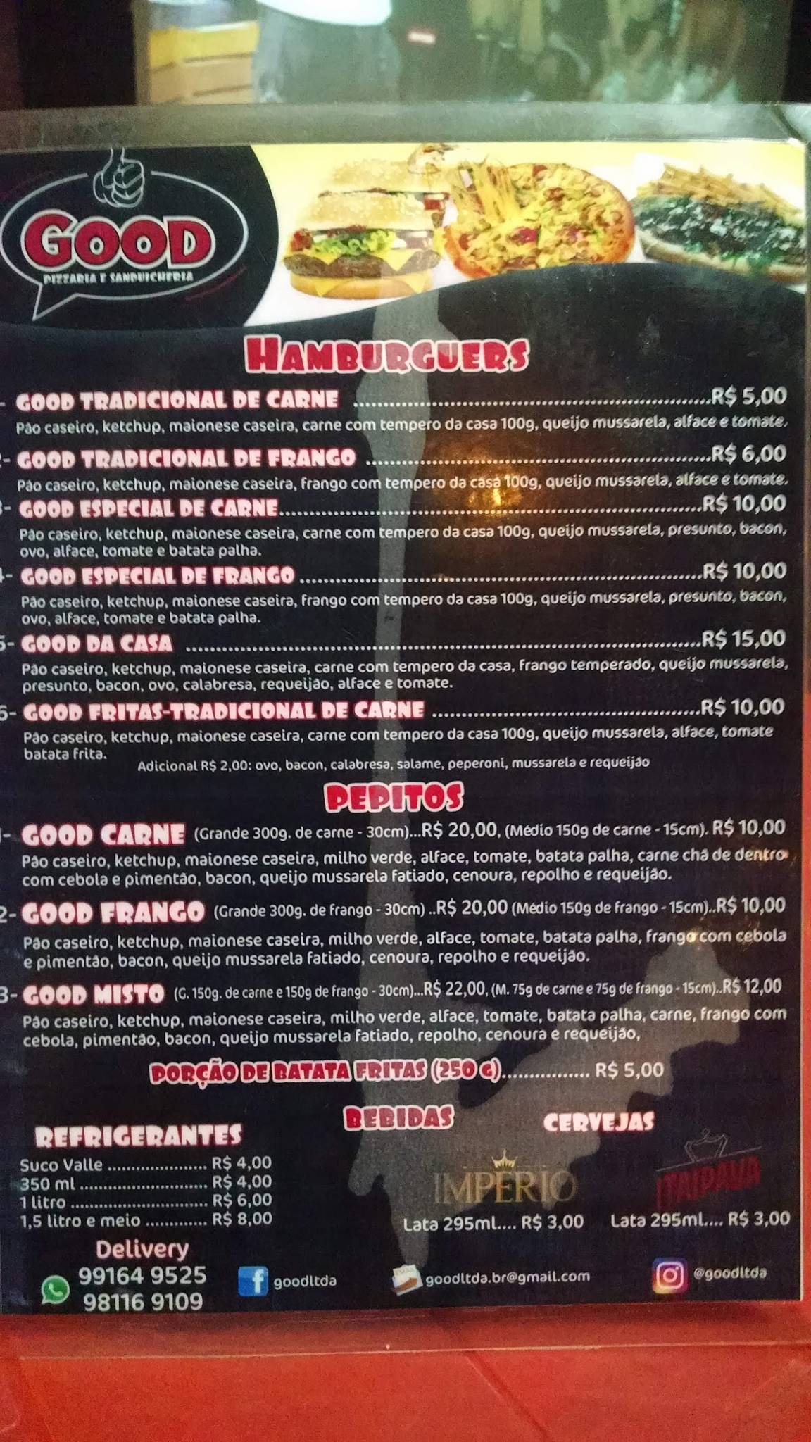 Good pizzaria cardápio