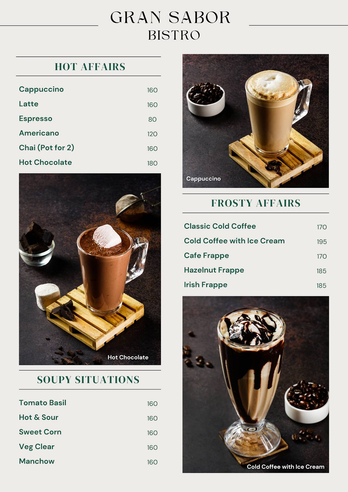 Gran Sabor Bistro Best Family Restaurant In Jaipur menu