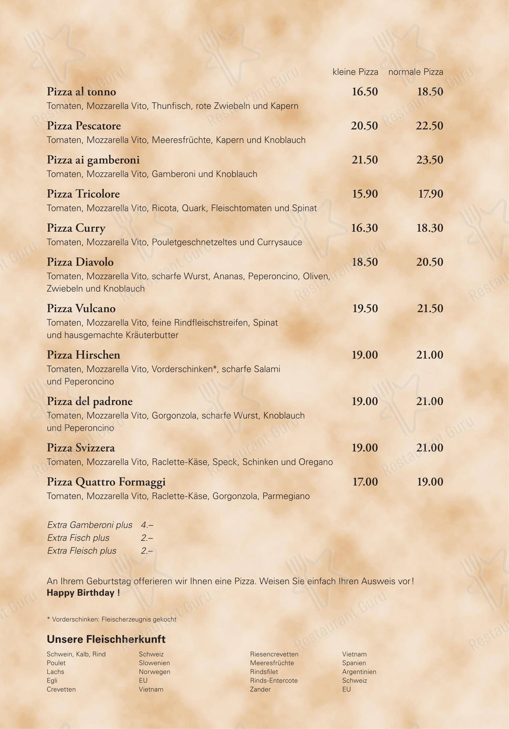 Menu di Restaurant Hirschen - Детское