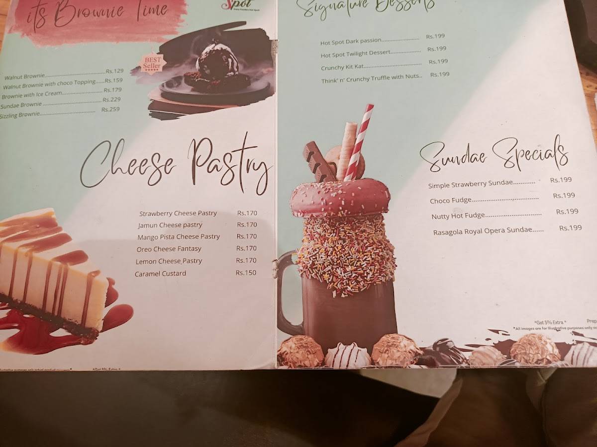 Hot Spot Cafe menu