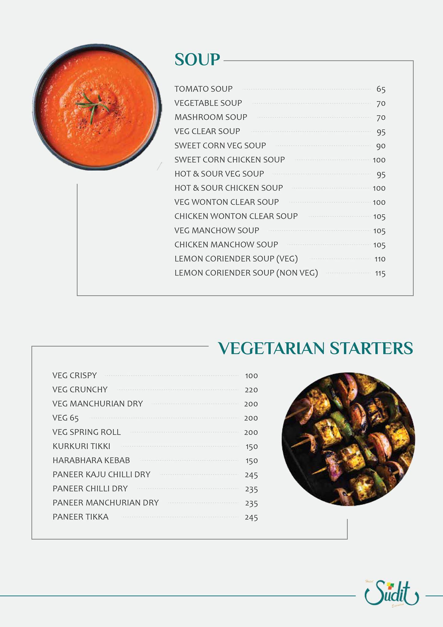 Hotel Sudit Executive menu