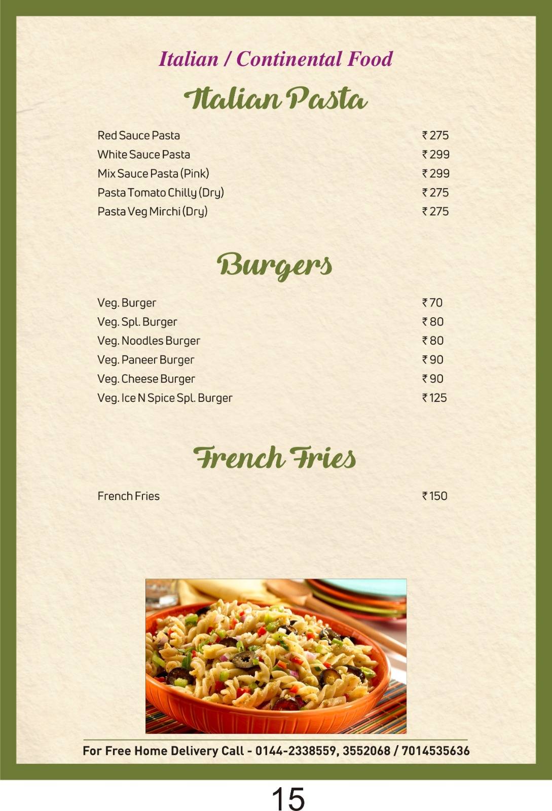 Ice N Spices menu