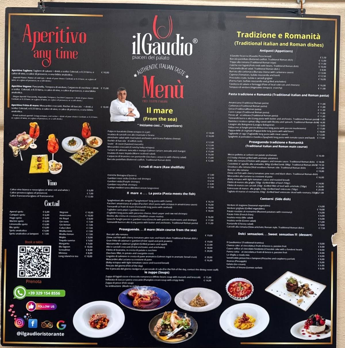 Menu di Il Gaudio Ristorante Roma San Lorenzo 