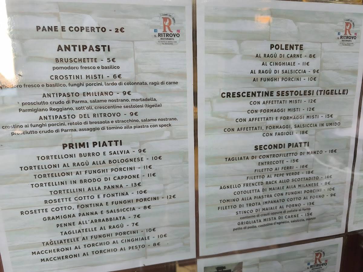 Menu di Ristorante Il Ritrovo 