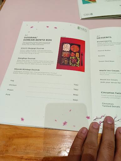 Iya's Korean Kitchen - Dine in menu