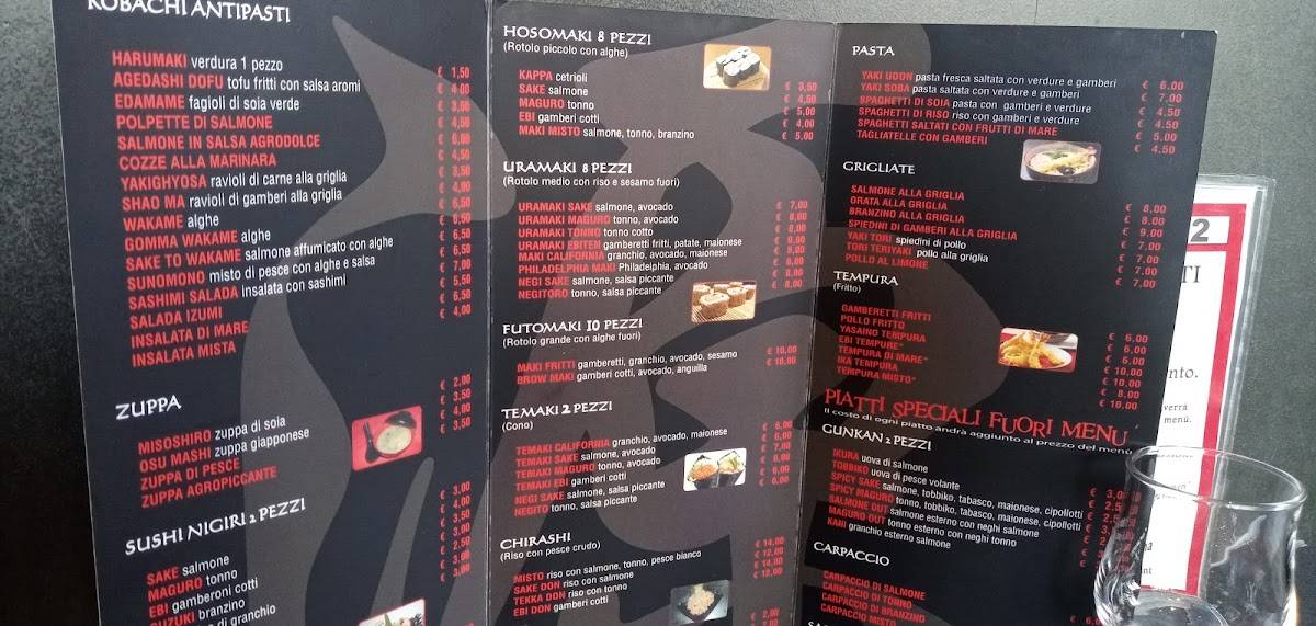 Menu di Izumi 