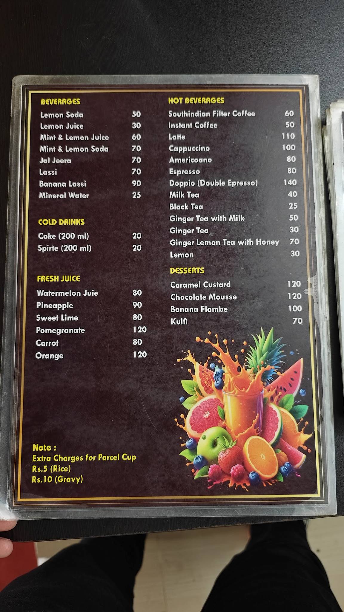 Jeffi Restaurant menu