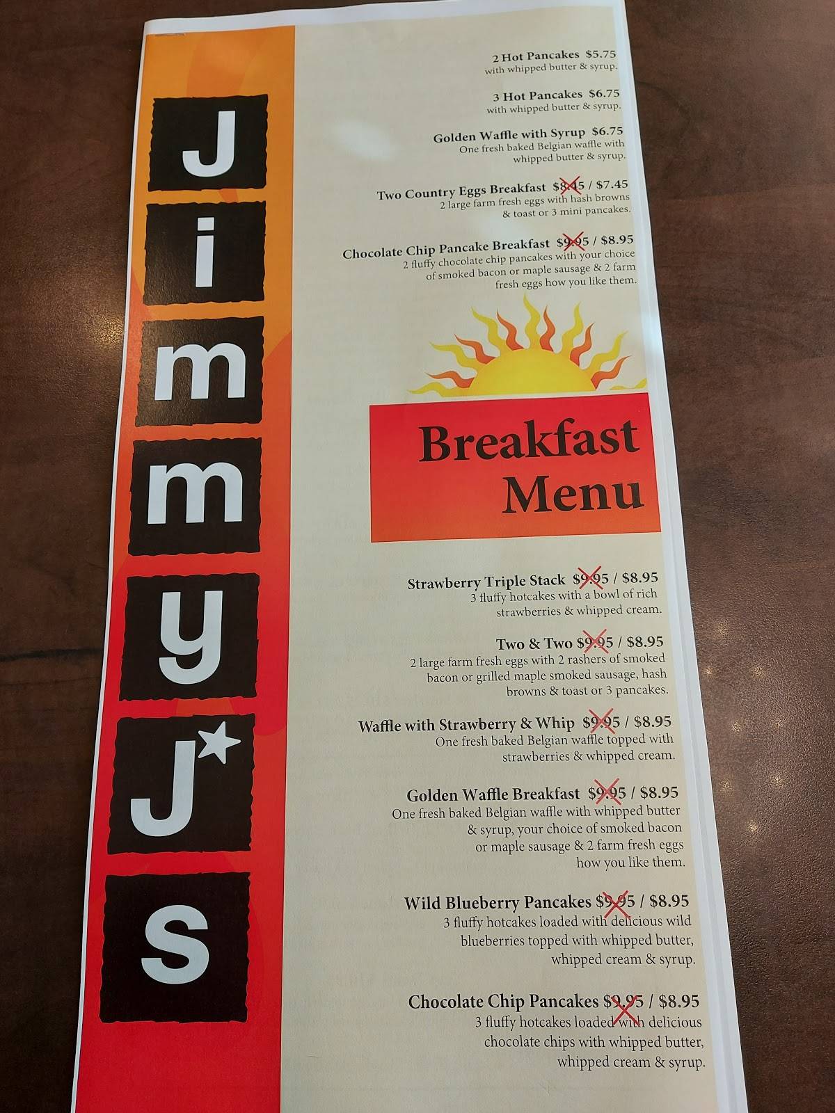 Menu at Jimmy J'S Grill restaurant, Chilliwack