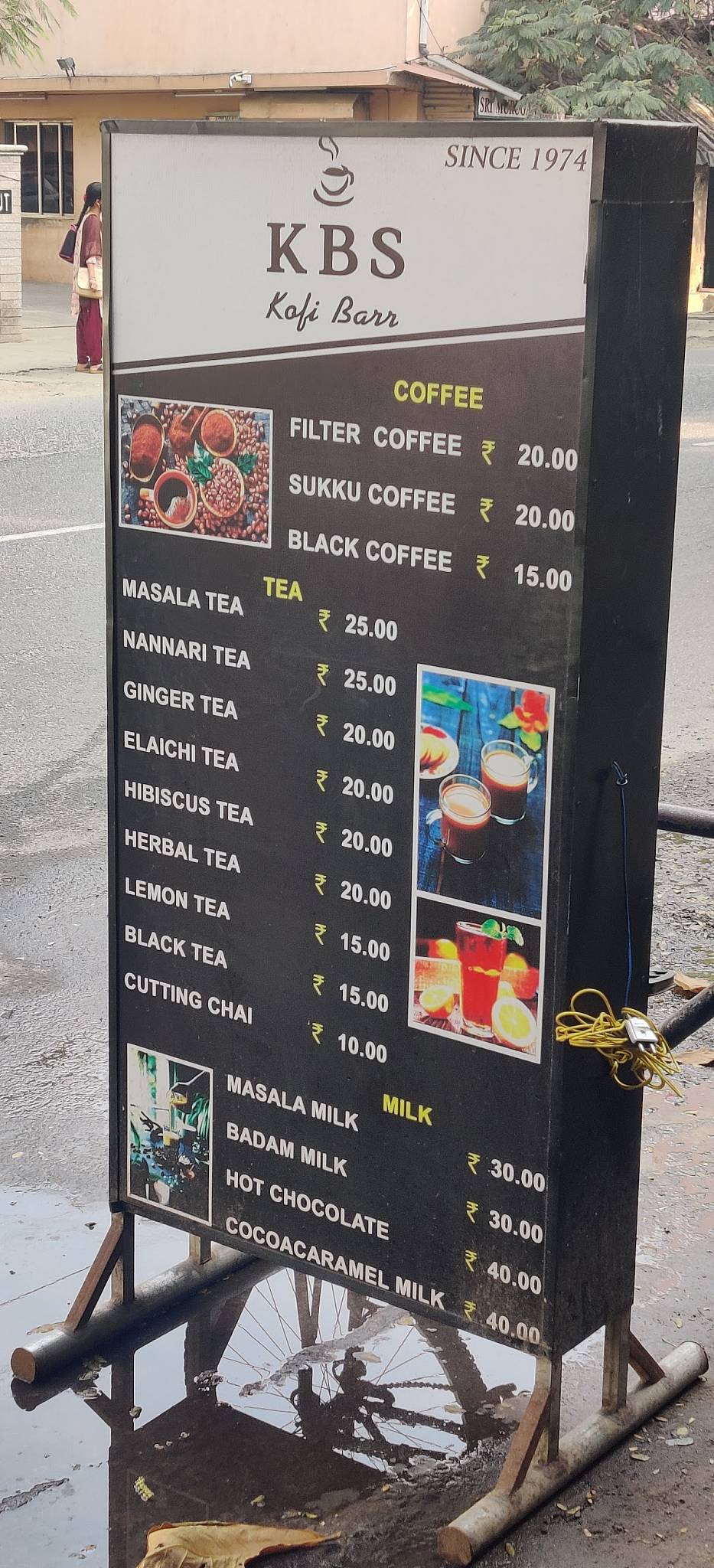 K B S Kofi Bar menu