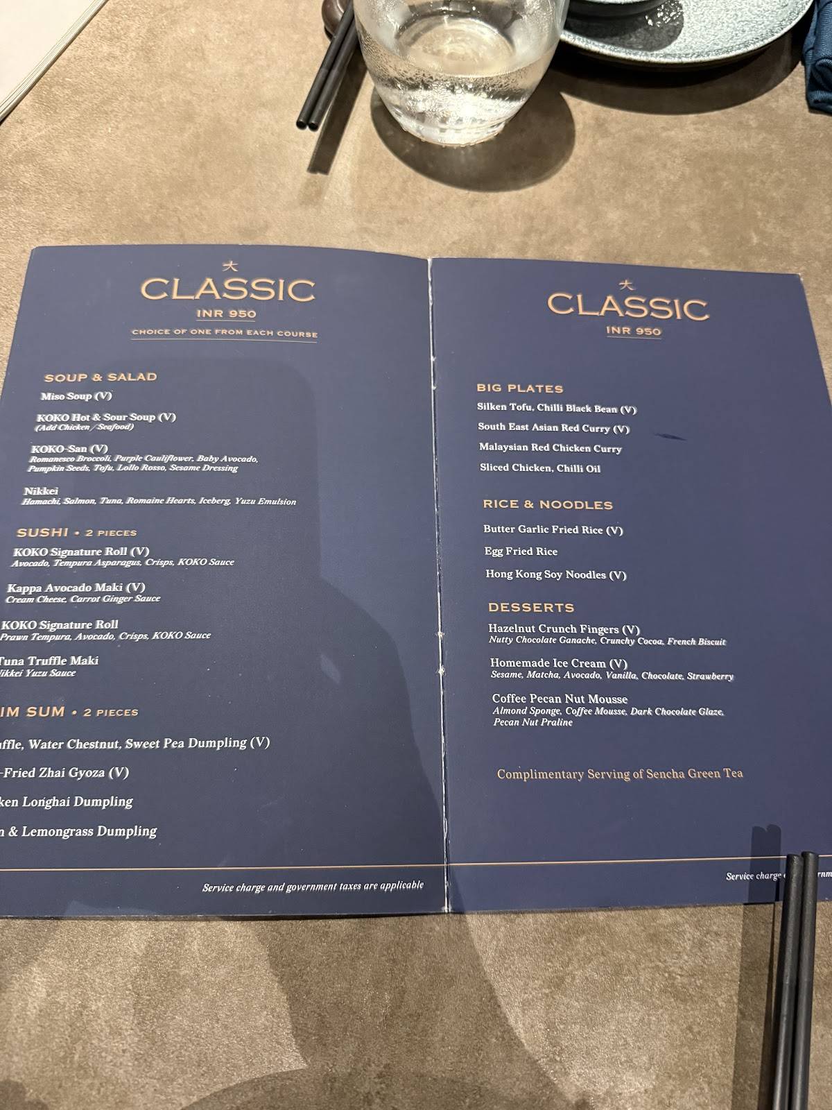 KOKO Mumbai menu